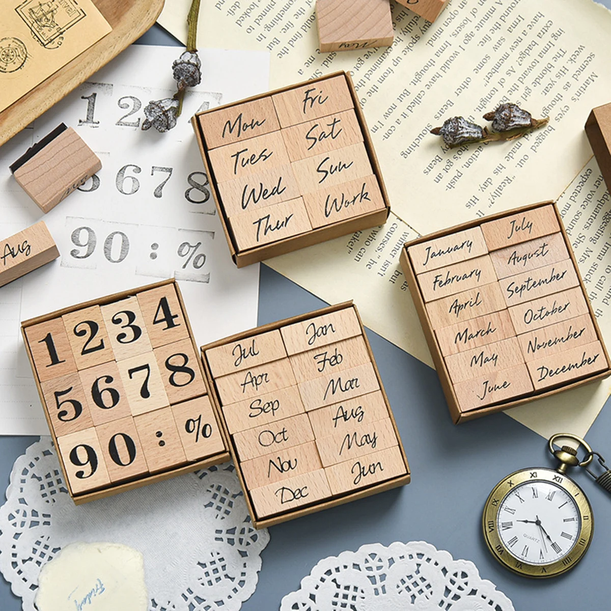 Tampon dateur en bois et caout - Rubber Date Stamp avis et prix
